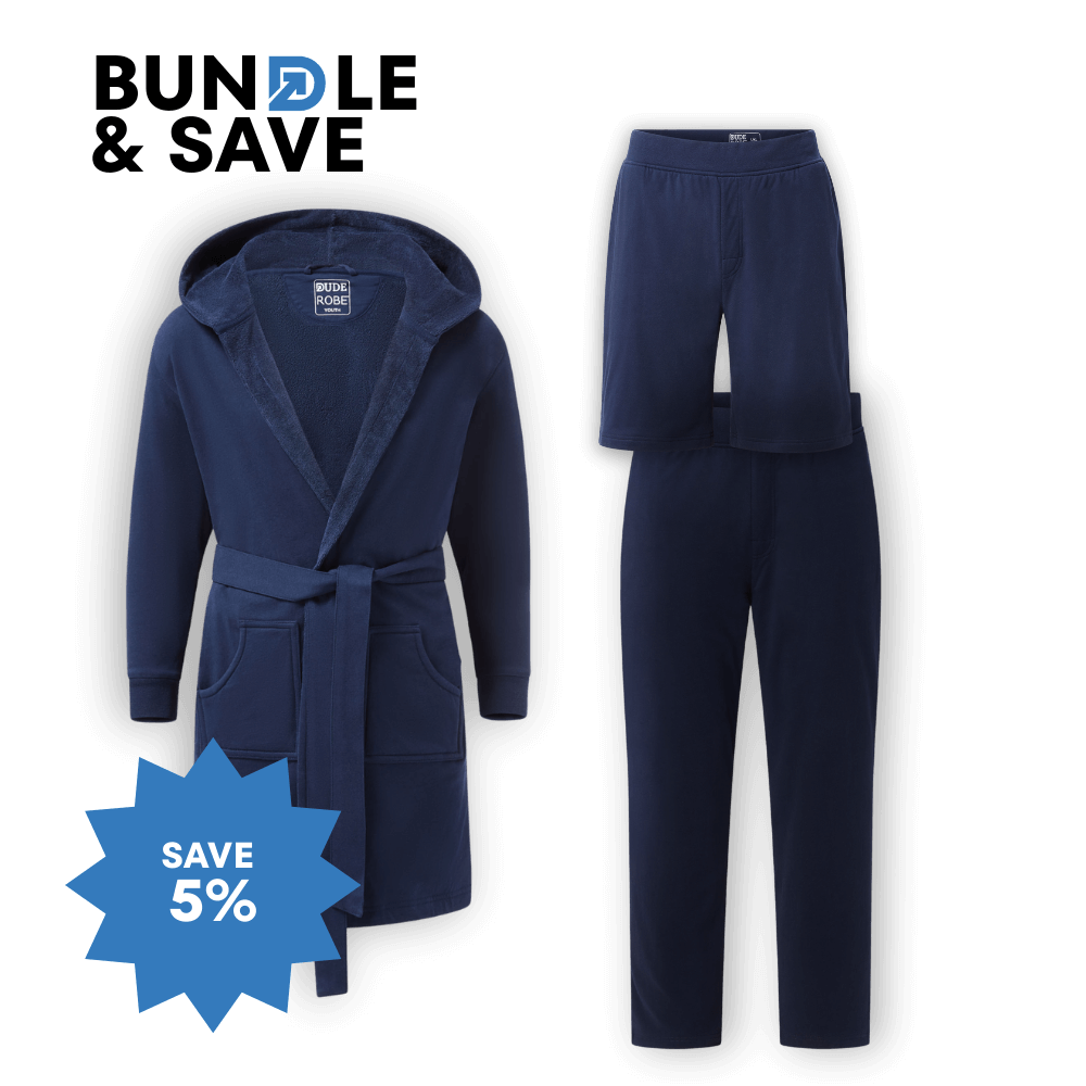Mens Loungewear Set | DudeRobe, Shorts & Pants Combo Mens Loungewear Set | DudeRobe, Shorts & Pants Combo