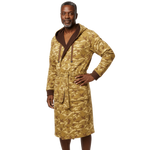 IndoorCamo™ Limited Edition DudeRobe in camouflage pattern worn by a man, perfect for lounging and relaxation.