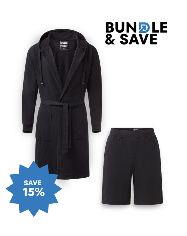 Luxury Men's Bathrobe & Shorts Combo