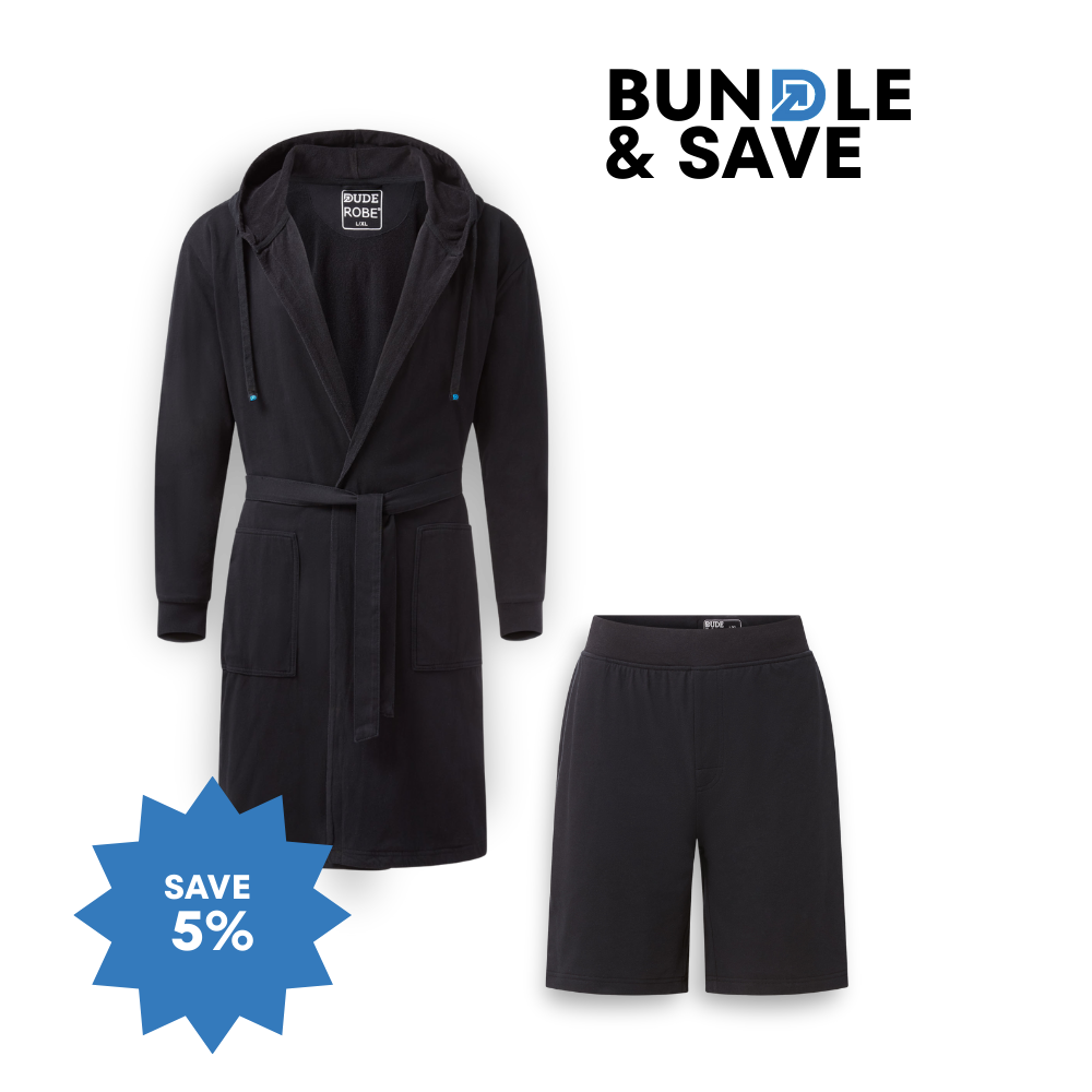 Luxury Men's Bathrobe & Shorts Combo