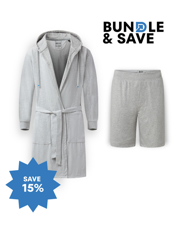 Luxury Men's Bathrobe & Shorts Combo