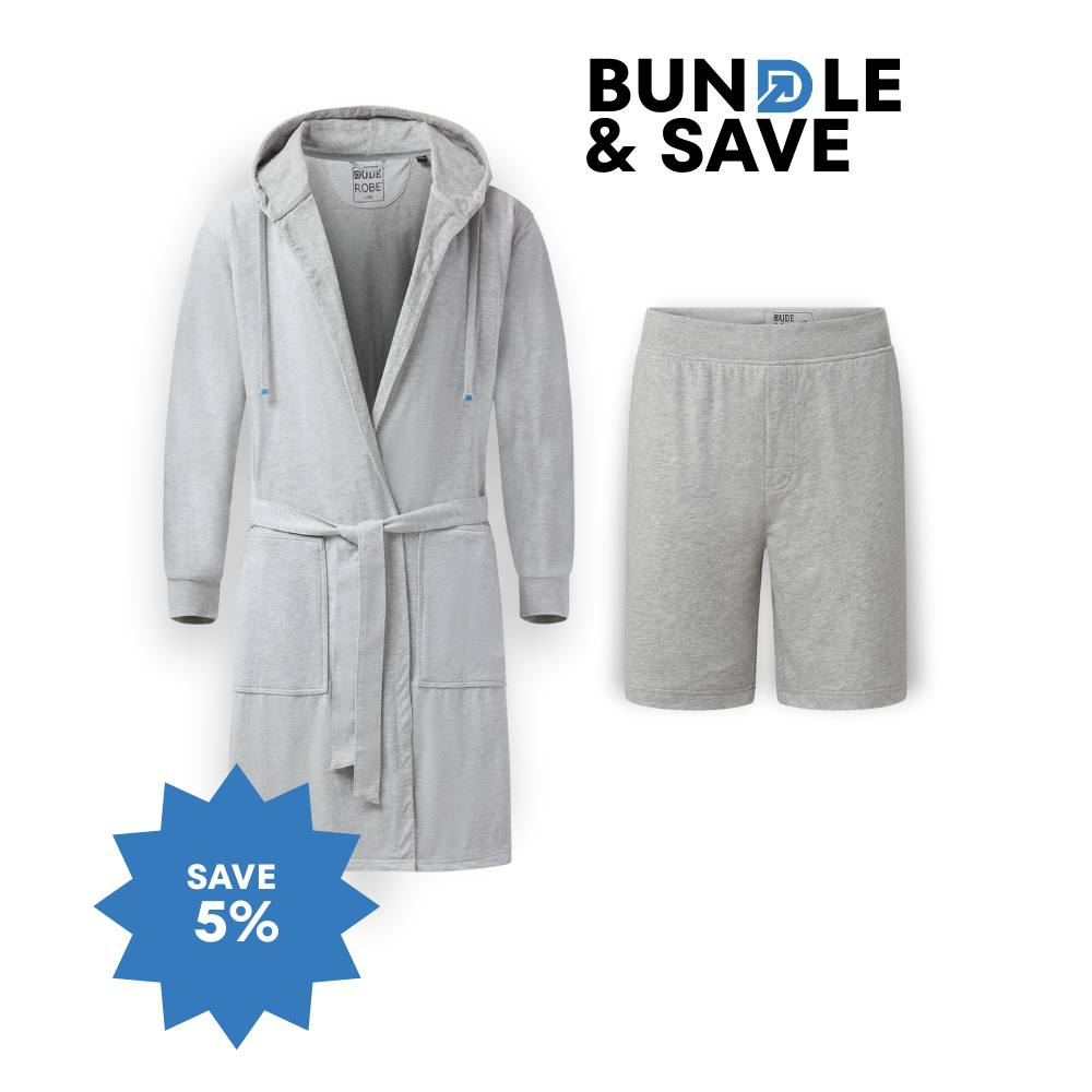 Luxury Men's Bathrobe & Shorts Combo