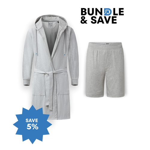Luxury Men's Bathrobe & Shorts Combo