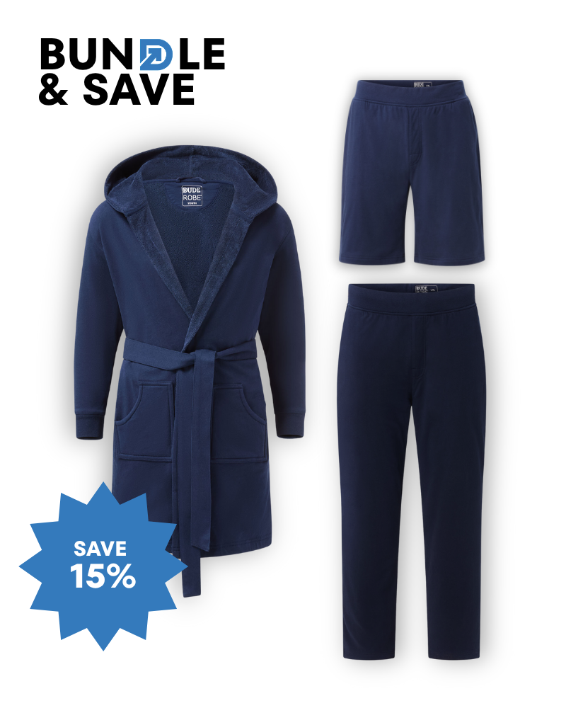 Ultimate Combo - Luxury Men's Bathrobe, Shorts & Pants