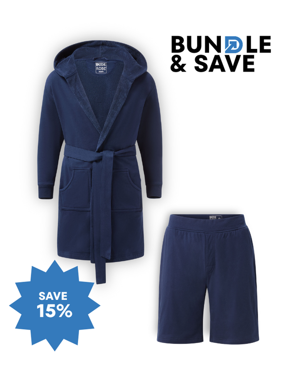 Luxury Men's Bathrobe & Shorts Combo