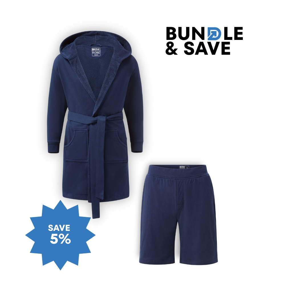 Luxury Men's Bathrobe & Shorts Combo