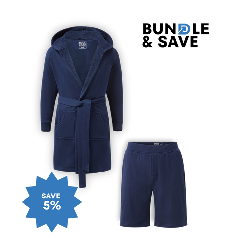 Luxury Men's Bathrobe & Shorts Combo
