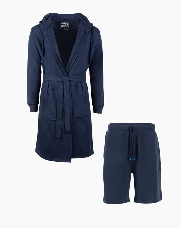 Luxury Men's Bathrobe & Shorts Combo