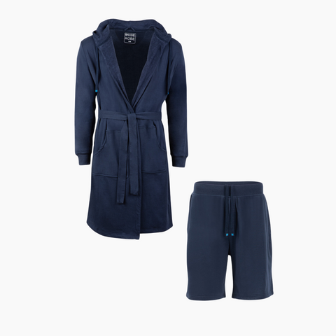 Luxury Men's Bathrobe & Shorts Combo