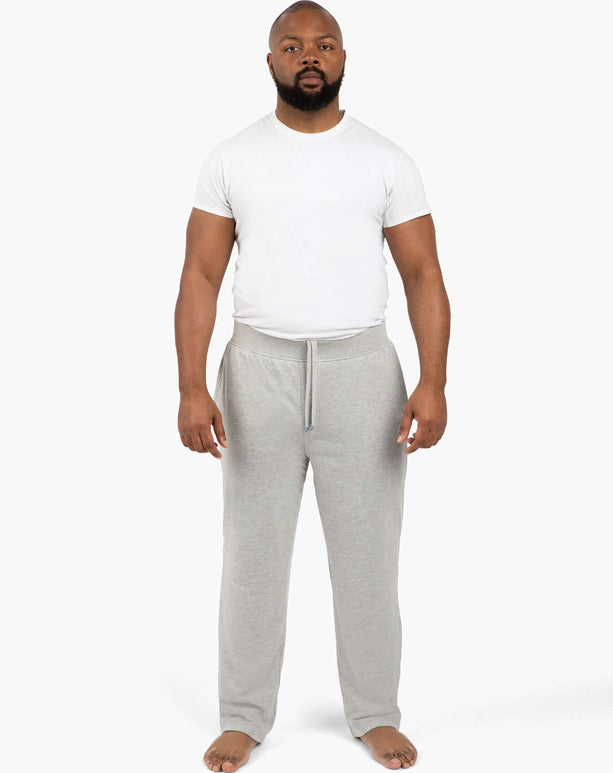 Active man wearing DudePants, the comfy sweatpants with towel lining and relaxed fit for any occasion.