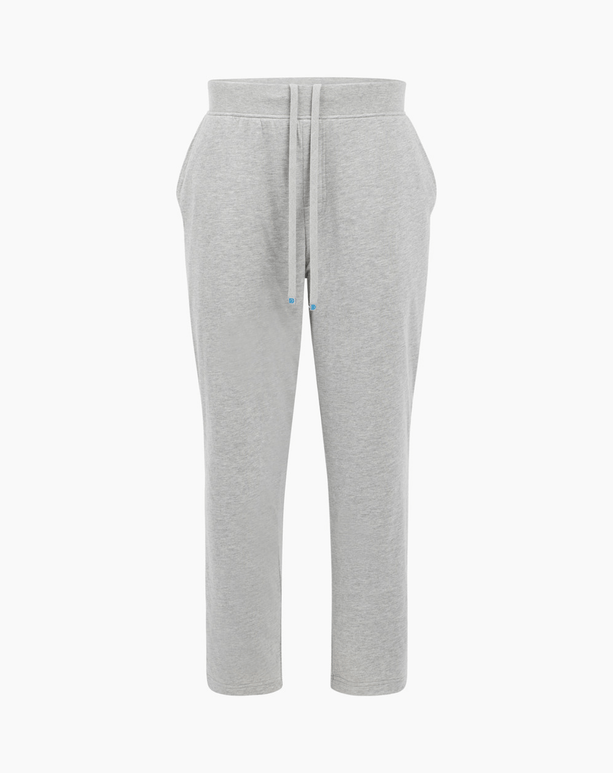 DudePants: lightweight sweatpants with absorbent towel lining, relaxed fit, deep pockets, and comfortable waistband in grey.