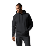 Reversible DudeHoodie in black, featuring kangaroo pocket and soft fabric; perfect reversible hoodie for men.