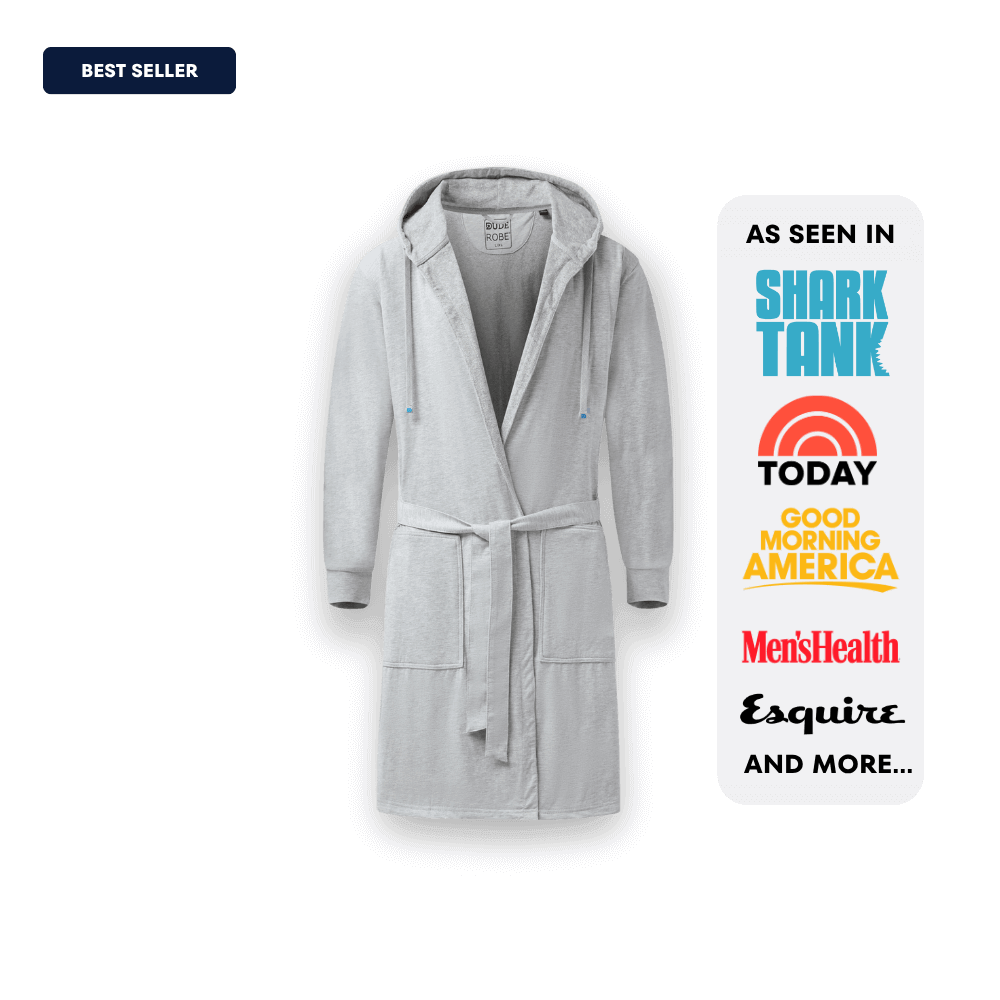 DudeRobe Luxury Men's Hooded Bathrobe Black 2XL/3XL DudeRobe Luxury Men's Hooded Bathrobe Black 2XL/3XL