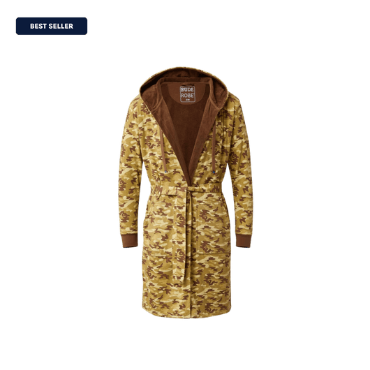 IndoorCamo™ Limited Edition DudeRobe in camouflage pattern, perfect for lounging and comfort.