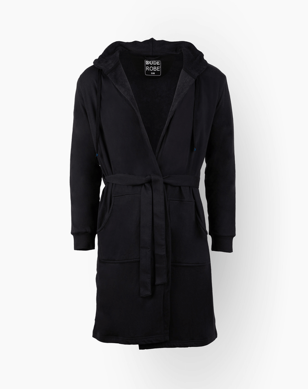 Luxury kids hooded bathrobe by DudeRobe, ideal for comfort and style at home, perfect after a shower or lounging.