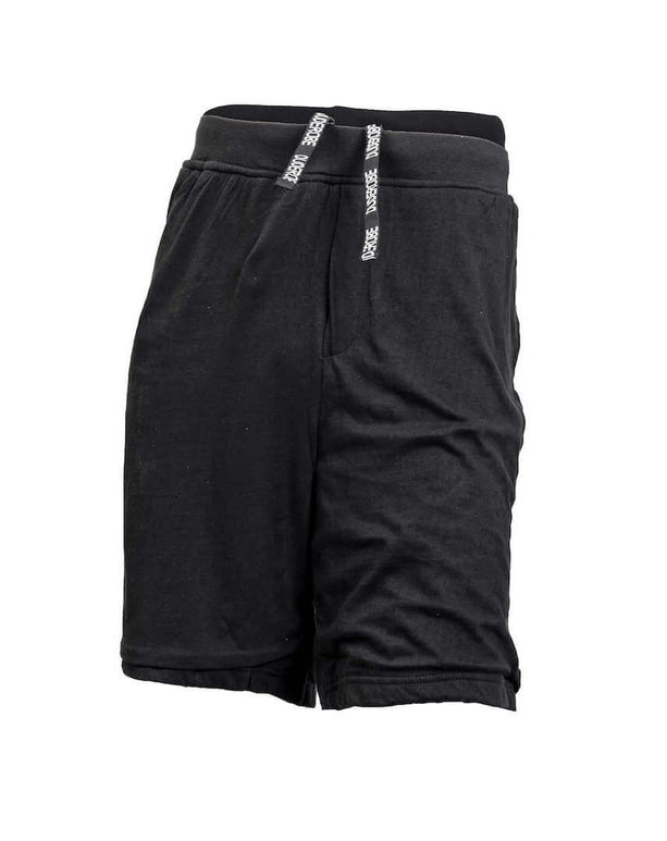Stylish black shorts from DudeRobe, perfect for lounging or casual wear, designed for comfort and a modern fit.