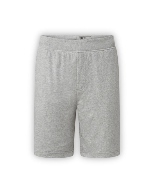 Luxury Men's Bathrobe & Shorts Combo - Comfortable grey shorts ideal for lounging and relaxation.