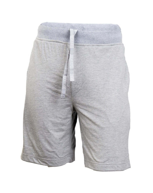 Men's luxury gray bathrobe shorts with comfortable waistband for ultimate relaxation.