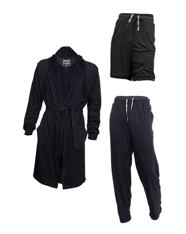 Ultimate Combo - Luxury Men's Bathrobe, Shorts & Pants