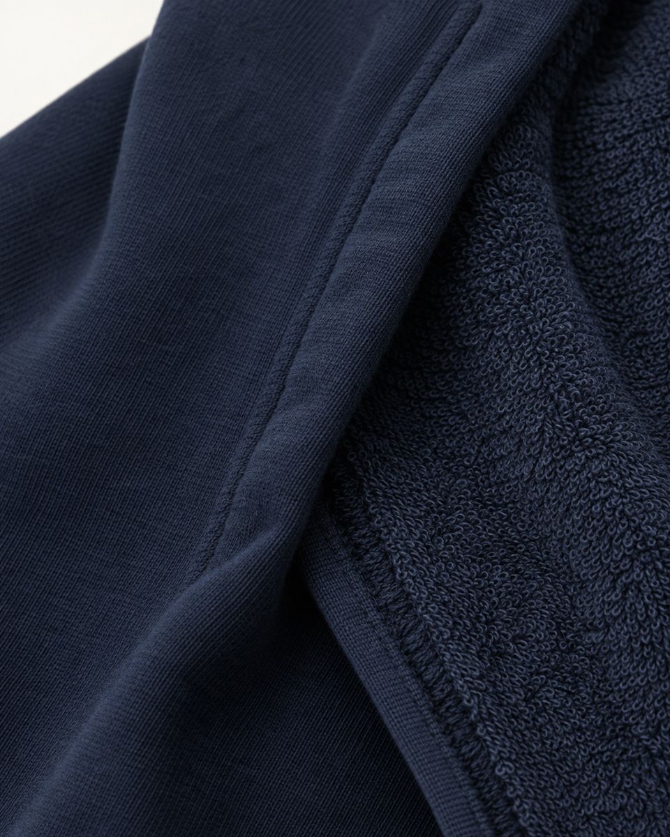 Close-up of the towel lining inside the DudeRobe